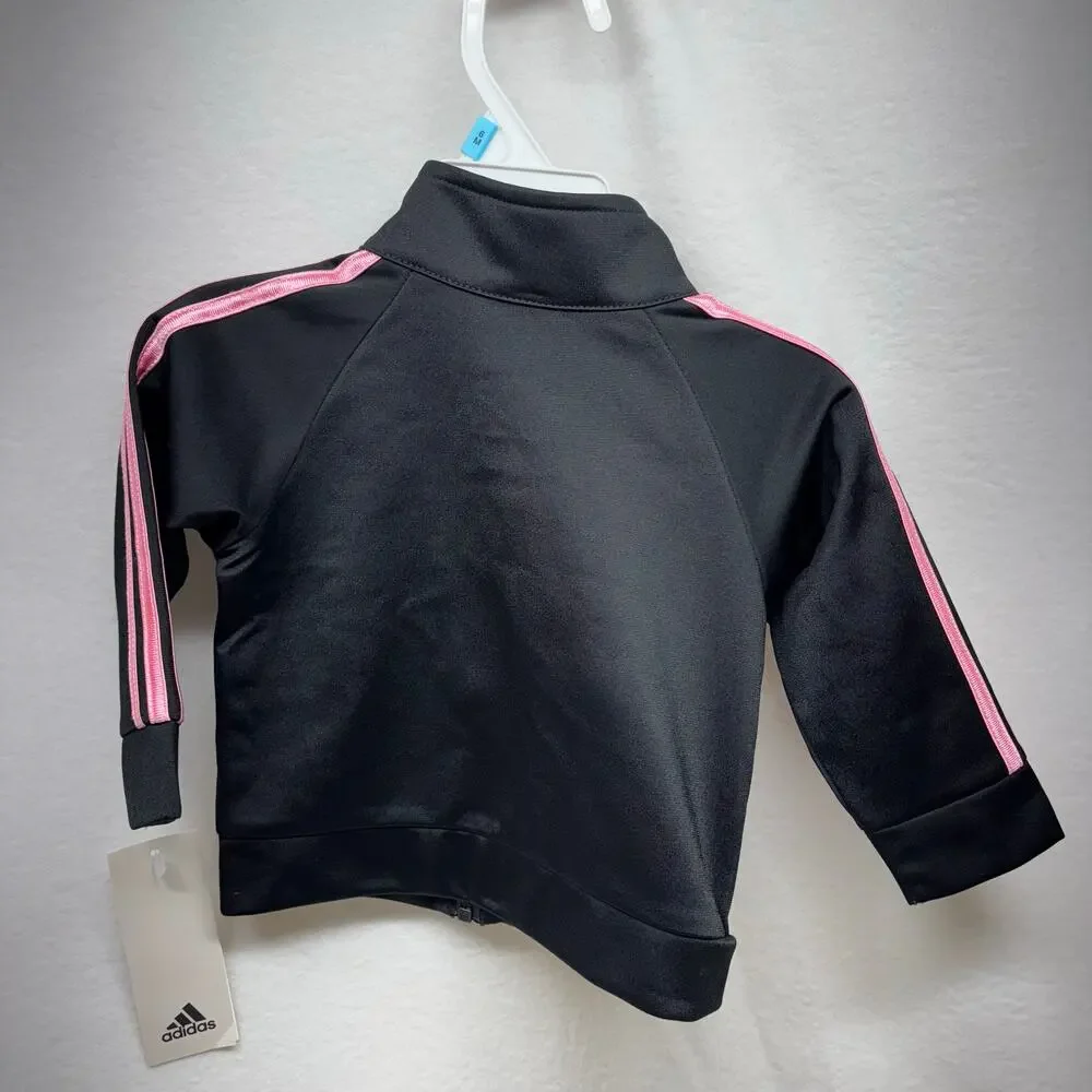 Adidas Baby Track Suit - 6 Months - Black and Pink‎